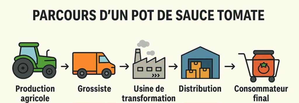 flowchart d'un parcours de sauce tomate